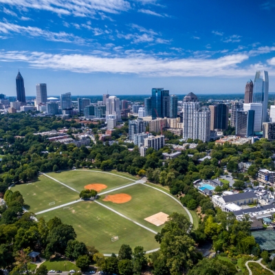 Sky View of Piedmont Park, Green Space