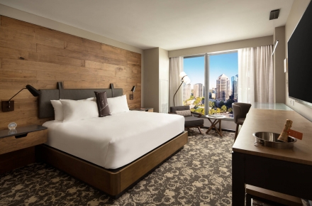 A guest suite with a balcony