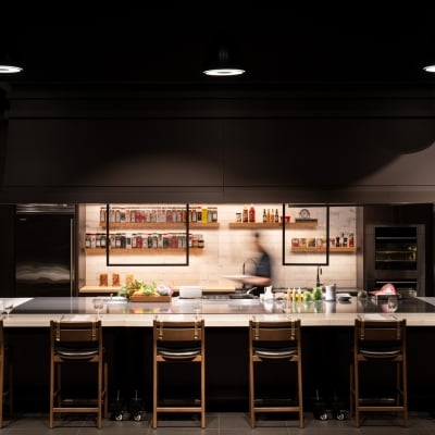 kitchen in a culinary theater