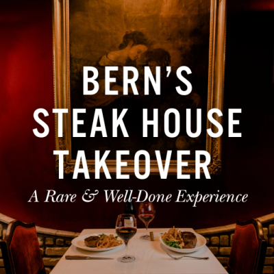 Bern's Graphic with Bern’s Steak House Takeover at Reverence: A Rare & Well-Done Experience text overlay