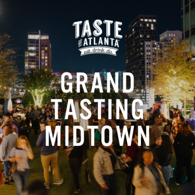 Food Festival Graphic with Grand Tasting Midtown Presented by Taste of Atlanta text overlay